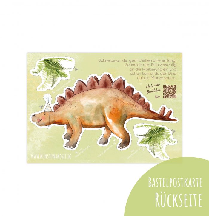 Bastelpostkarte Stegosaurus 2