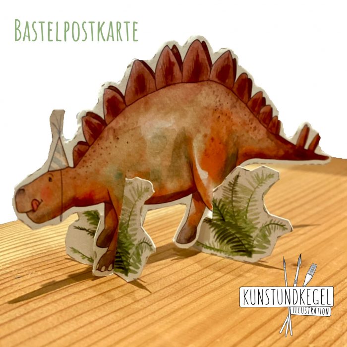 Bastelpostkarte Stegosaurus 3 1