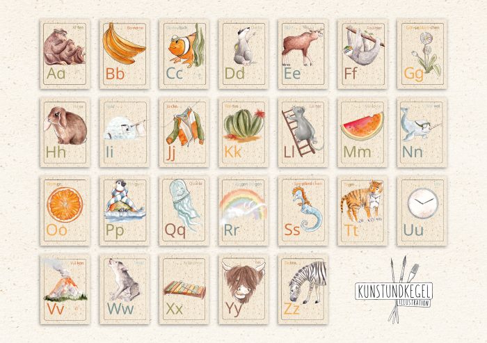 Lernkarten mit Buchstaben für Kinder