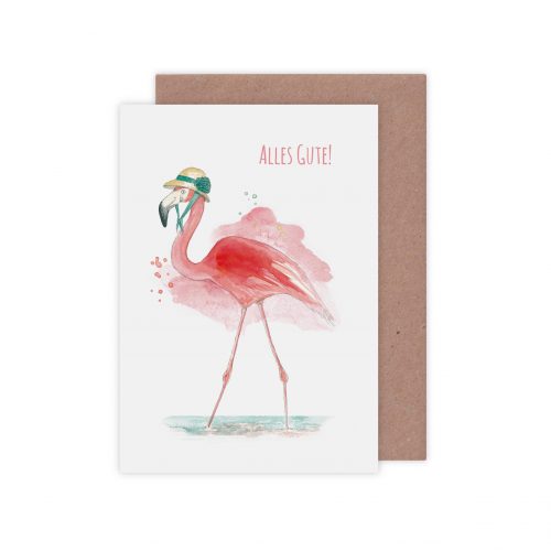 Grusskarte Geburtstag Flamingo freisteller